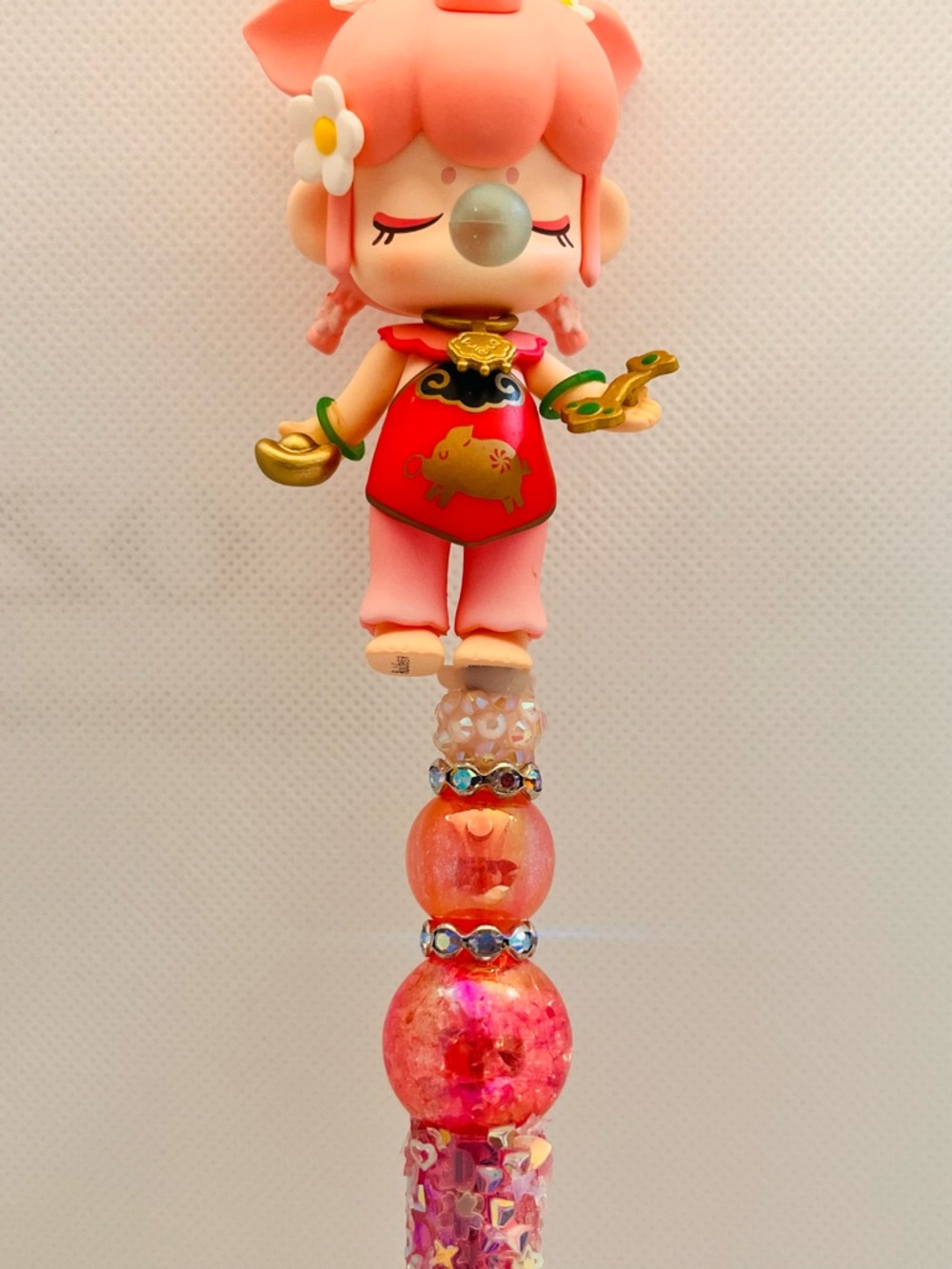 Pink Cute Character Nanci Beaded Handmade - Picture 2 of 3